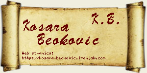 Kosara Beoković vizit kartica